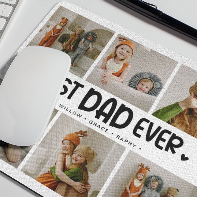 Fun Modern 'BEST DAD EVER' 6 Photo Mouse Mat (Creator Uploaded)