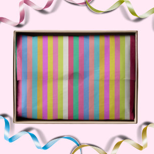 Fun Modern Bright Stripes Multicolor Maximalist Tissue Paper
