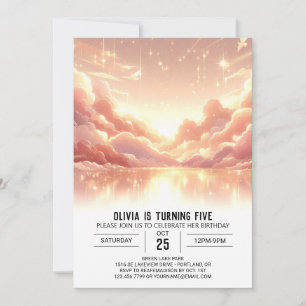 Fun Modern Celestial Digital Birthday Invitation