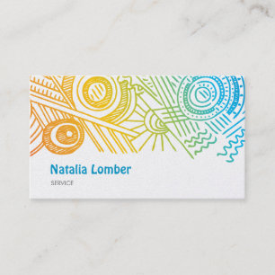 Fun Modern Colourful Doodle Profile Template Business Card