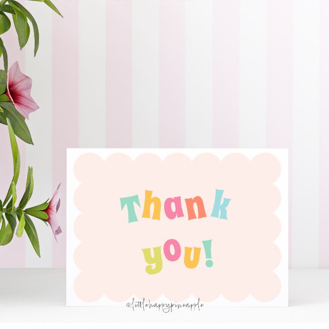 Fun Modern Colourful Folded Thank You Card (Creator Uploaded)