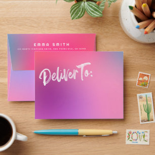 Fun Modern Colourful Pink Kids Teen Thank You Card Envelope