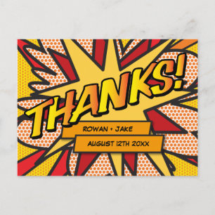 Fun Modern Comic Book Thank You Postcard
