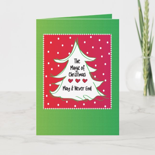 Fun Modern Cute Red and Green Christmas Card (Front)