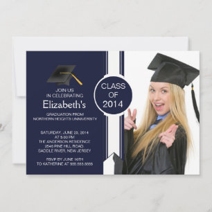 Fun Modern Graduate Photo Graduation Party Invitation