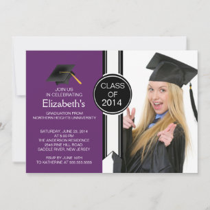 Fun Modern Graduate Photo Graduation Party Invitation