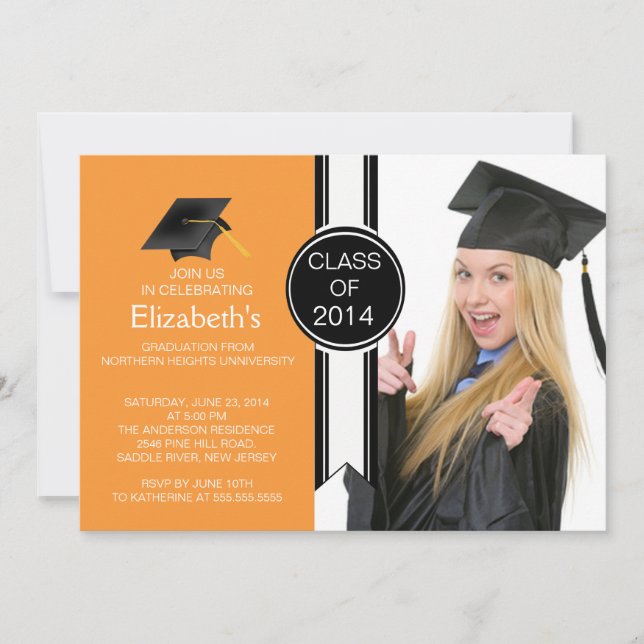 Fun Modern Graduate Photo Graduation Party Invitation (Front)