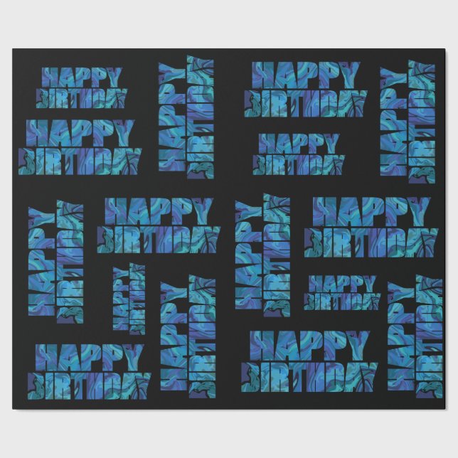 Fun Modern Happy Birthday  Wrapping Paper (Seam)
