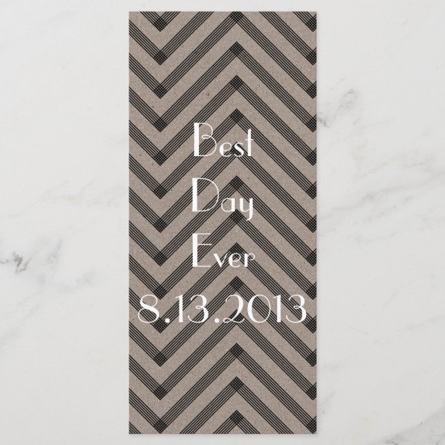 Fun & Modern Kraft Wedding Program Programme (Front)