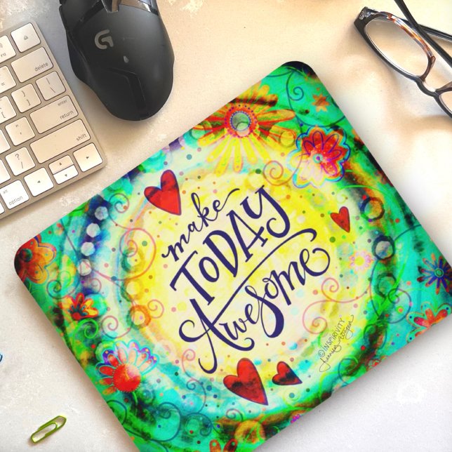 Fun Modern Make Today Awesome Quote Inspirivity Mouse Mat (Creator Uploaded)