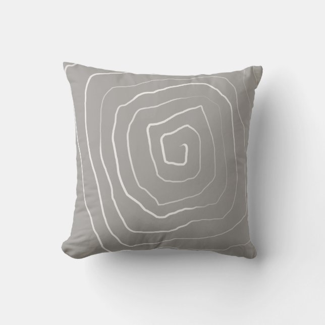 fun modern painted lines grey and white cushion (Front)