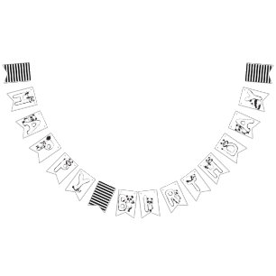 Fun Modern Panda Kids Birthday Bunting