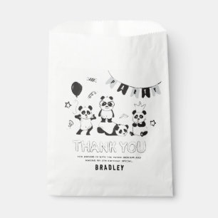 Fun Modern Panda Thank You Kids Birthday  Favour Bags