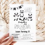 Fun Modern 'Party Like a Panda' Kids Birthday  Invitation<br><div class="desc">Fun trendy Panda Kids Birthday Invitation. Design features black,  white and grey illustrations of cute funny little panda bears and the text 'Party Like a Panda' with a modern birthday template that can easily be customised. This invitation is perfect for any age and both genders.</div>