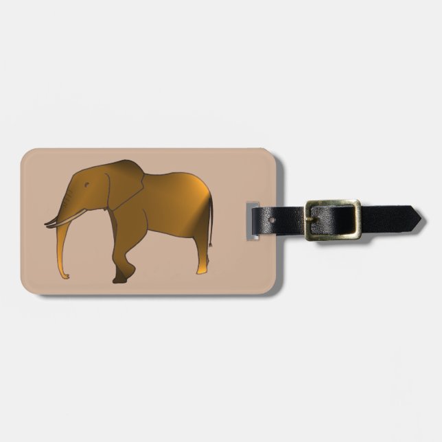 Fun Modern Personalised Elephant Luggage Tags (Front Horizontal)