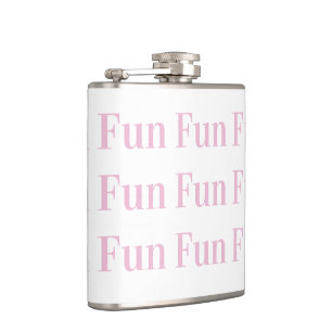 Fun Modern Pink Typography Hip Flask