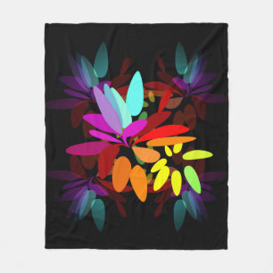 Fun Modern Psychedelic Style Rainbow Print Fleece Blanket