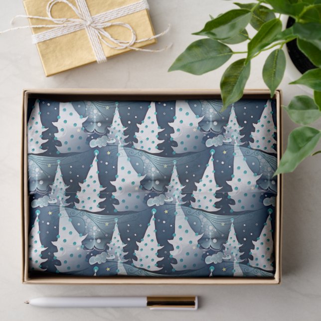 Fun Modern Scandinavian Abstract Pine Tree Pattern Tissue Paper (Gift)