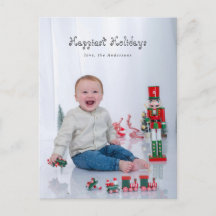 Fun Modern Script Happy Holidays Full bleed