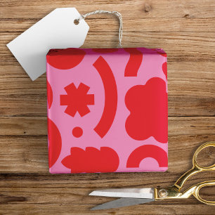 Fun Modern Shapes Colourful Pink Red Wrapping Pape Wrapping Paper