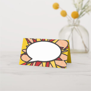 Fun Modern Speech Bubble Comic Book Place Card
