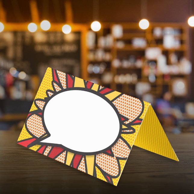 Fun Modern Speech Bubble Comic Book Place Cards (Fun Modern Speech Bubble Comic Book Place Cards)