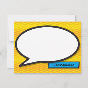 Fun Modern Speech Bubble Personalised Card