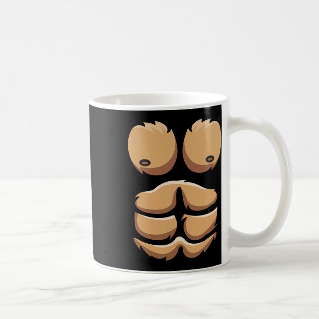 Fun Monkey Gorilla Chest Costume Halloween  Coffee Mug (Right)