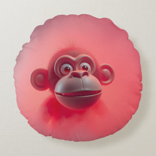 Fun Monkey Round Cushion (Front)