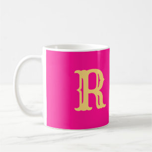 Fun Monogram Hot Pink Coffee Mug