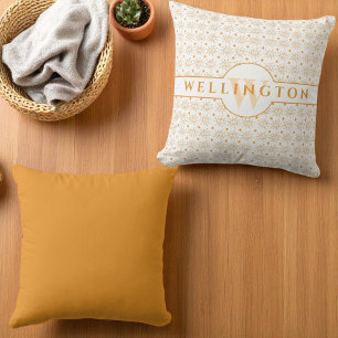 Fun Monogram Name Hand Drawn Sun Cushion