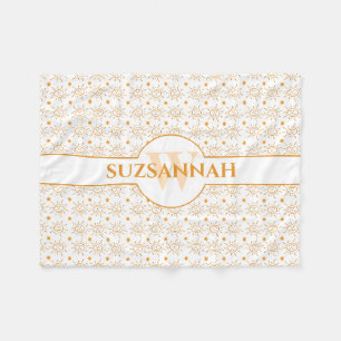 Fun Monogram Name  Hand Drawn Sun Fleece Blanket
