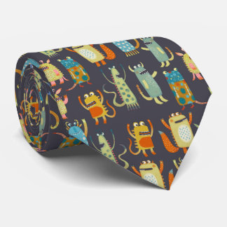 Fun Monster Halloween Pattern Tie