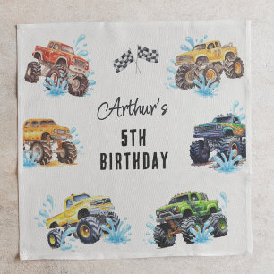 Fun Monster Truck Birthday Pool Party Napkin