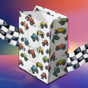 Fun Monster Trucks Birthday  Medium Gift Bag