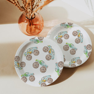 Fun Monster Trucks Birthday Paper Plates