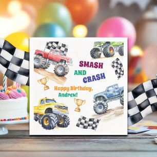 Fun Monster Trucks Birthday Party Napkin