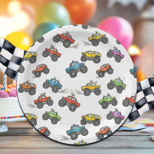 Fun Monster Trucks Birthday Party  Paper Plate