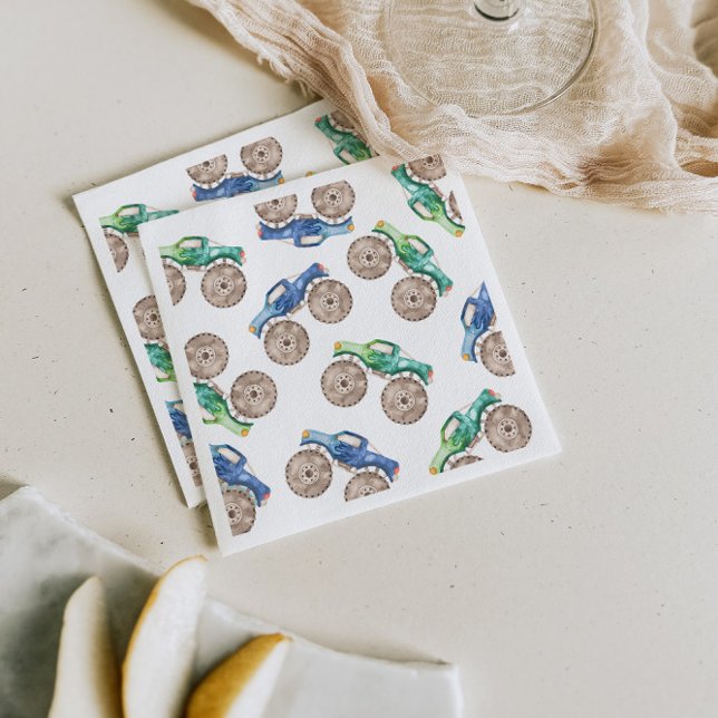 Fun Monster Trucks Paper Cup Napkin (Creator Uploaded)