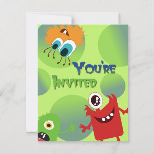 Fun Monsters Birthday Party Invitation Template