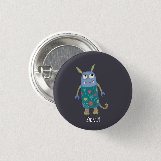 Fun Monsters Personalised 3 Cm Round Badge (Front & Back)