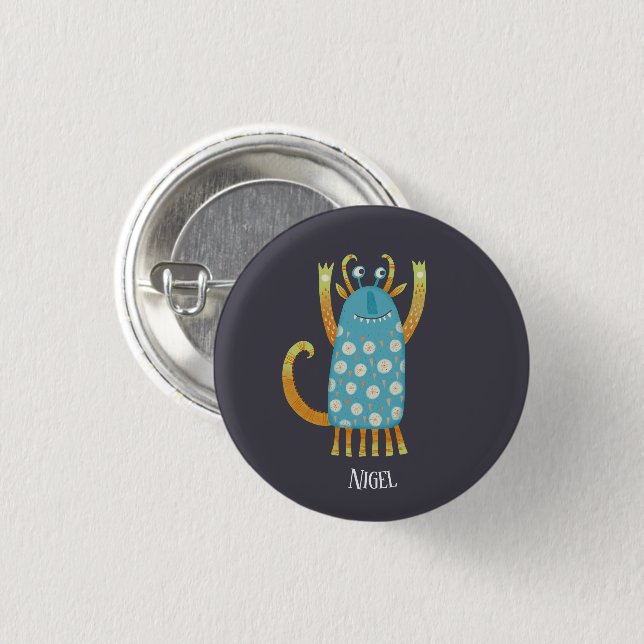 Fun Monsters Personalised 3 Cm Round Badge (Front & Back)