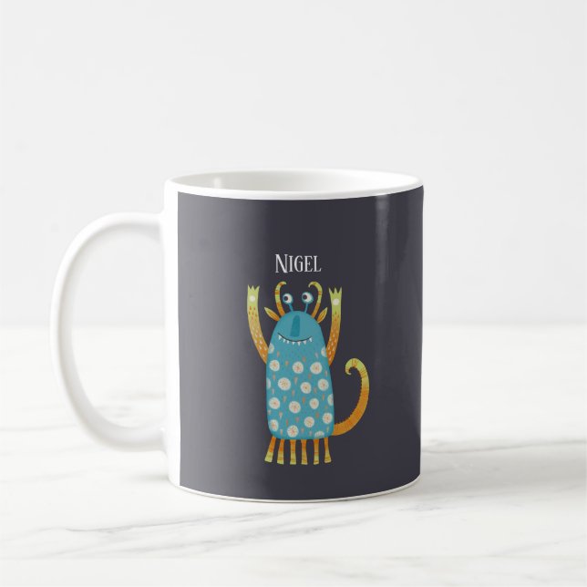 Fun Monsters Personalised Coffee Mug (Left)