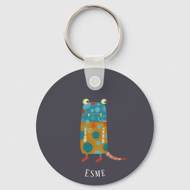Fun Monsters Personalised Key Ring (Front)