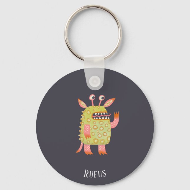 Fun Monsters Personalised Key Ring (Front)