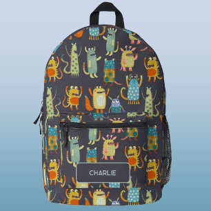 Fun Monsters Personalised Printed Backpack