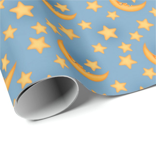 Fun moon and stars wrapping paper (Roll Corner)