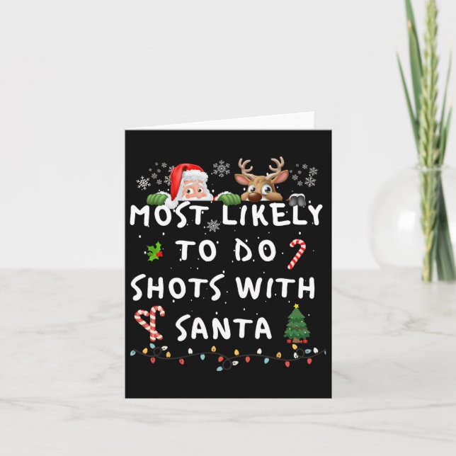 Fun Most Likely To Funny Story Christmas Pyjamas F Card (Front)