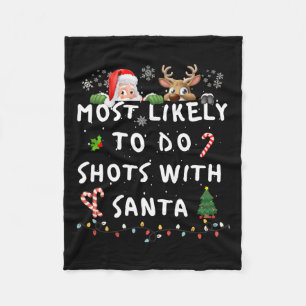 Fun Most Likely To Funny Story Christmas Pyjamas F Fleece Blanket