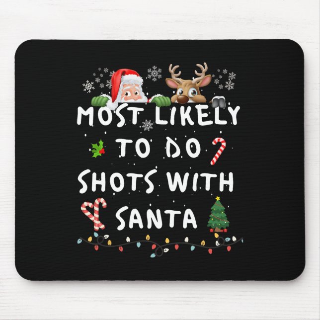 Fun Most Likely To Funny Story Christmas Pyjamas F Mouse Mat (Front)